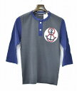 【新品】 BLUE BLUE (ブルーブルー)アンカー8コンビヘンリーTシャツ 7分袖TEE カットソー サイズ1 H.R.MARKET HENRY(4)