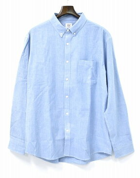 【新品同様】【訳あり】 Mr.GENTLEMAN (ミスタージェントルマン) DUNGAREE L/S SHIRTS ダンガリーシャツ 長袖シャンブレーシャツ ボタンダウンシャツ B.D SHIRT 15SS-SH05 ICE BLUE　XL