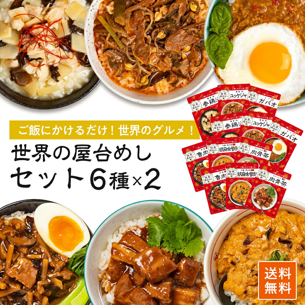 \フードロスSALE!/世界の屋台めし 全6種×各2袋 参鶏湯 胡麻味噌担々 魯肉飯 ユッケジャン ガパオ 肉骨茶 屋台飯