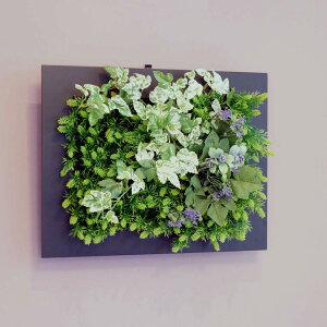 壁掛けグリーンフレーム フレッシュアイビー ブラック（光触媒）造花・観葉植物・インテリアグリーン・フェイクグリーン・人工観葉植物