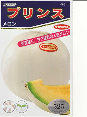 メロン種　サカタ交配　プリンスメロン　　サカタのタネのノーネットメロン品種です。　種のことならお任せグリーンデポのサムネイル