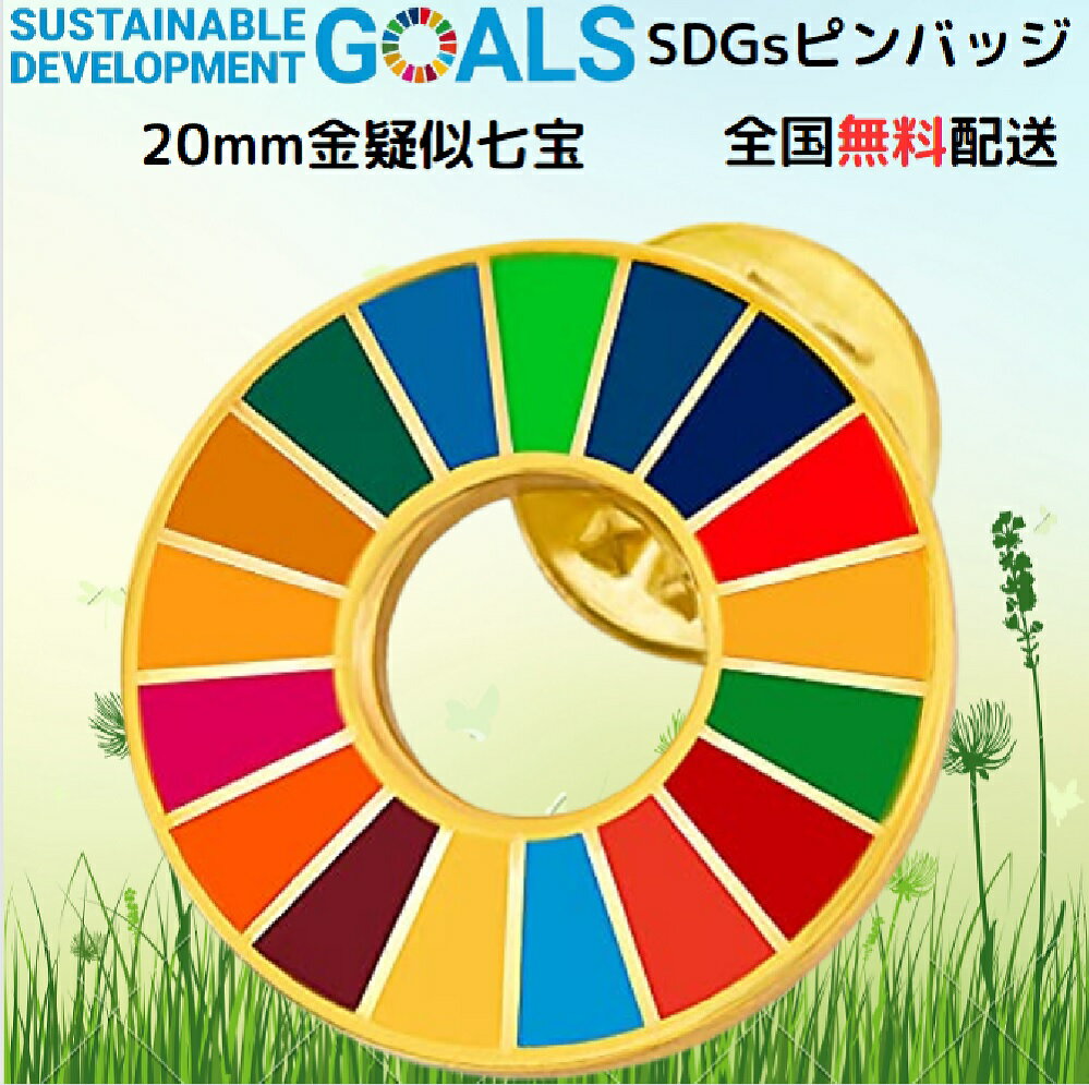 【国連本部公式最新仕様/インボイス制度対応】 SDGs バッジ ミニ【直径20mm小さめ】1個セット 金色疑似七宝焼 sdgsバ…