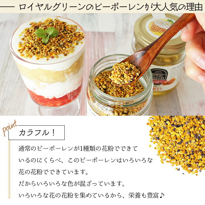 有機 ビーポーレン 非加熱 120g（約30日分）［ オーガニック みつばち花粉 ロイヤルグリーン ROYAL GREEN 鉄分 アミノ酸 ビタミン スーパーフード 栄養 天然 無添加 酵素 蜜蜂花粉 サプリメント 健康 ］ green-morning-10000029 green morning グリーンモーニング サンプル画像3