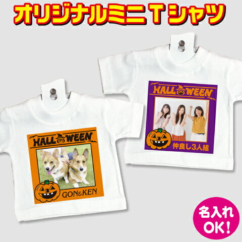 オリジナルミニTシャツ【ハロウィン】写真プリント 名入れ おもしろTシャツ 装飾用 吸盤＆ハンガー付【メール便対応】【楽ギフ_名入れ】