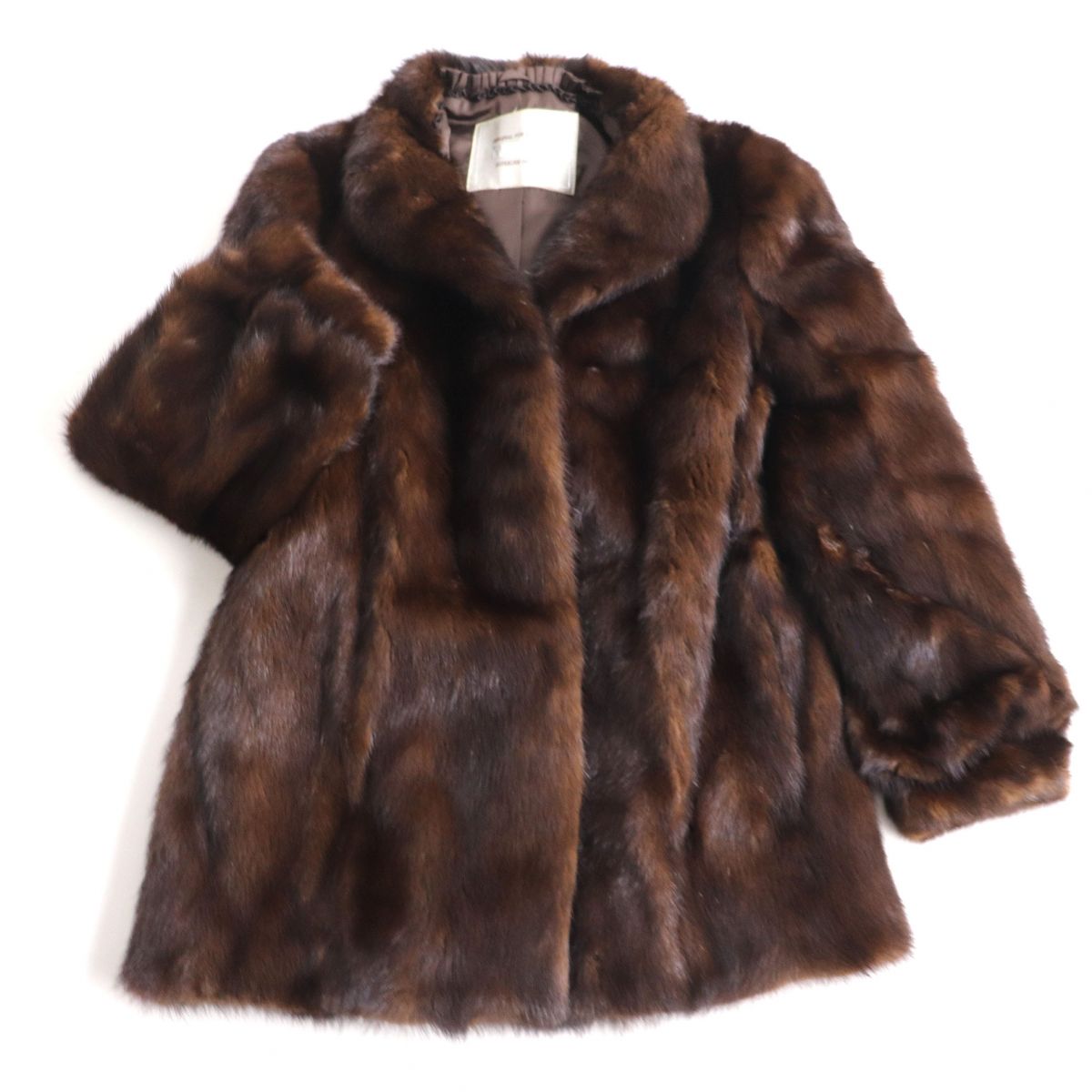 極美品◆MINK　ミンク　本毛皮コート　ブラウン　15　毛質艶やか・柔らか◎【中古】