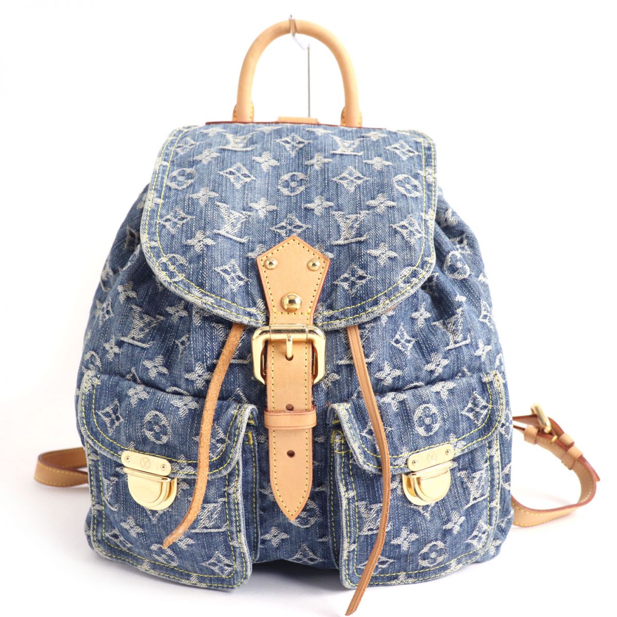 美品★LOUIS VUITTON ルイヴィトン モノグラム デニム サックアドGM M95056 リュックサック/バックパック ブルー スペイン製【中古】