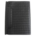 【ドンドン見直し】極美品▼BOTTEGA VENETA ボッテガヴェネタ イントレチャート レザー iPad アイパッドケース ブラック 第9世代 イタリア製【...
