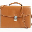未使用品●LE TANNEUR ルタヌア ダイヤルロック搭載 2WAY レザー ショルダー ブリーフ ビジネスバッグ ライトブラウン メンズ【中古】