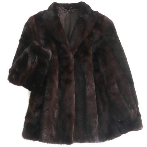 美品▼MINK ミンク 本毛皮コート ダークブラウン 毛質艶やか・柔らか◎【中古】 美品▼MINK ミンク 本毛皮コート ダークブラウン 毛質艶やか・柔らか◎【中古】
