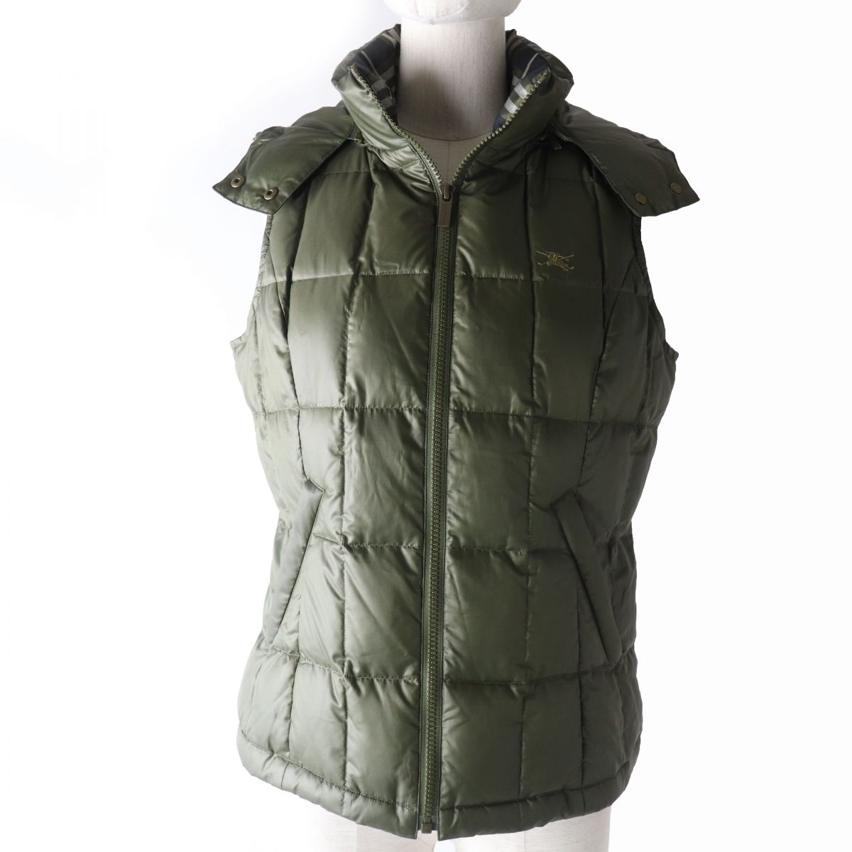 BURBERRY ダウンベスト サイズ40 グレー チェック柄 レディース BURBERRY ダウンベスト サイズ40 グレー チェック柄 レディース