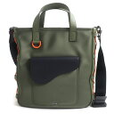 極美品▼DIOR×SACAI ディオールオム×サカイ 1ADSH198USF ロゴ金具 ナイロン×レザー 2WAY サドルトートバッグ カーキ 伊製 メンズ 袋...