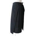 極美品◎正規品 伊製 Christian Dior クリスチャン ディオール 241J13A1030 レディース ミディ プリーツスカート/ラップスカート 黒 ...