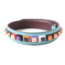 美品◎FENDI フェンディ Strap You ストラップ ユー ショルダーストラップ ロックスタッズ×レザー バックストラップ ターコイズ×マルチ【中古】