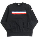 良品 MONCLER モンクレール 2018年製 D20918037350 80451 MAGLIA GIROCOLLO コットン ロゴワッペン スウェット ブラック M 正規品 メンズ【中古】