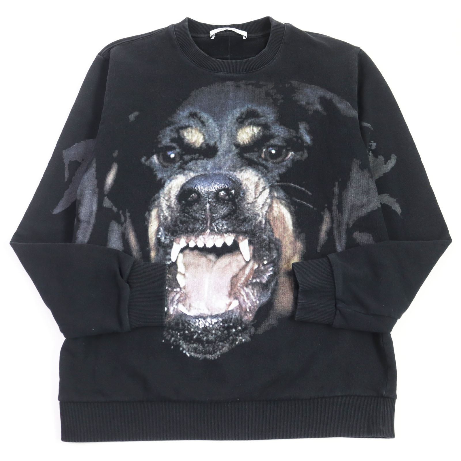 【ドンドン見直し】良品 GIVENCHY ジバンシィ 18SS BM705J3Y1N Rottweiler ロットワイラー コットン100% プルオーバー スウェットシャツ ブラック M 正規品 メンズ【中古】