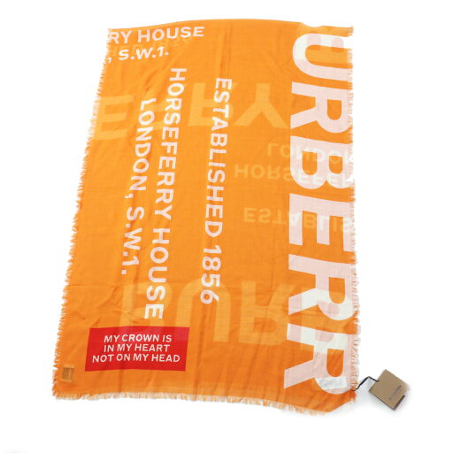 未使用品 BURBERRY LONDON バーバリーロンドン 80174021 シルク混 ロゴ入り ショール ストール オレンジ 200×65 正規品 レディース【中古】 未使用品 BURBERRY LONDON バーバリーロンドン 80174021 シルク混 ロゴ入り ショール ストール オレンジ 200×65 正規品 レディース【中古】