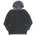 未使用品 MONCLER モンクレール 23SS FELPA CON ZIP コットン フード入り ロゴワッペン ブルゾン ジップジャケット パーカー ブラック S 正規品 メンズ【中古】