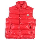 美品 MONCLER モンクレール TIB GILET ロゴワッペン付き ダブルジップ パテッド ジレ ダウンベスト レッド 0 正規品 メンズ【中古】