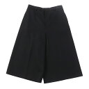 極美品 CELINE セリーヌ 2P233092D CULOTTES IN DIAGONAL WOOL センタープレス ワイドパンツ ブラック 42 イタリア製 正規品 レディース【中古】