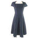 未使用品□FOXEY フォクシー 39686 コットン100% ダッチネック ダイヤモンド 総柄 ワンピース ドレス ダークネイビー 38 日本製 正規品 レデ...