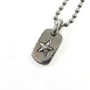 良品○CHROME HEARTS クロムハーツ TINY STAR DOG TAG タイニースタードッグタグ SV925 ロゴ刻印 ボールチェーン付き ペンダント/ネックレス シルバー 保存袋付き【中古】