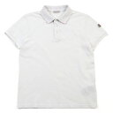 美品○MONCLER モンクレール 2020年製 F20918470510 84556 MAGLIA POLO MANICA CORTA コットン100% 襟ロゴ入り ロゴワッペン付き シェルボタン 鹿の子地 半袖ポロシャツ ホワイト S 正規品 メンズ