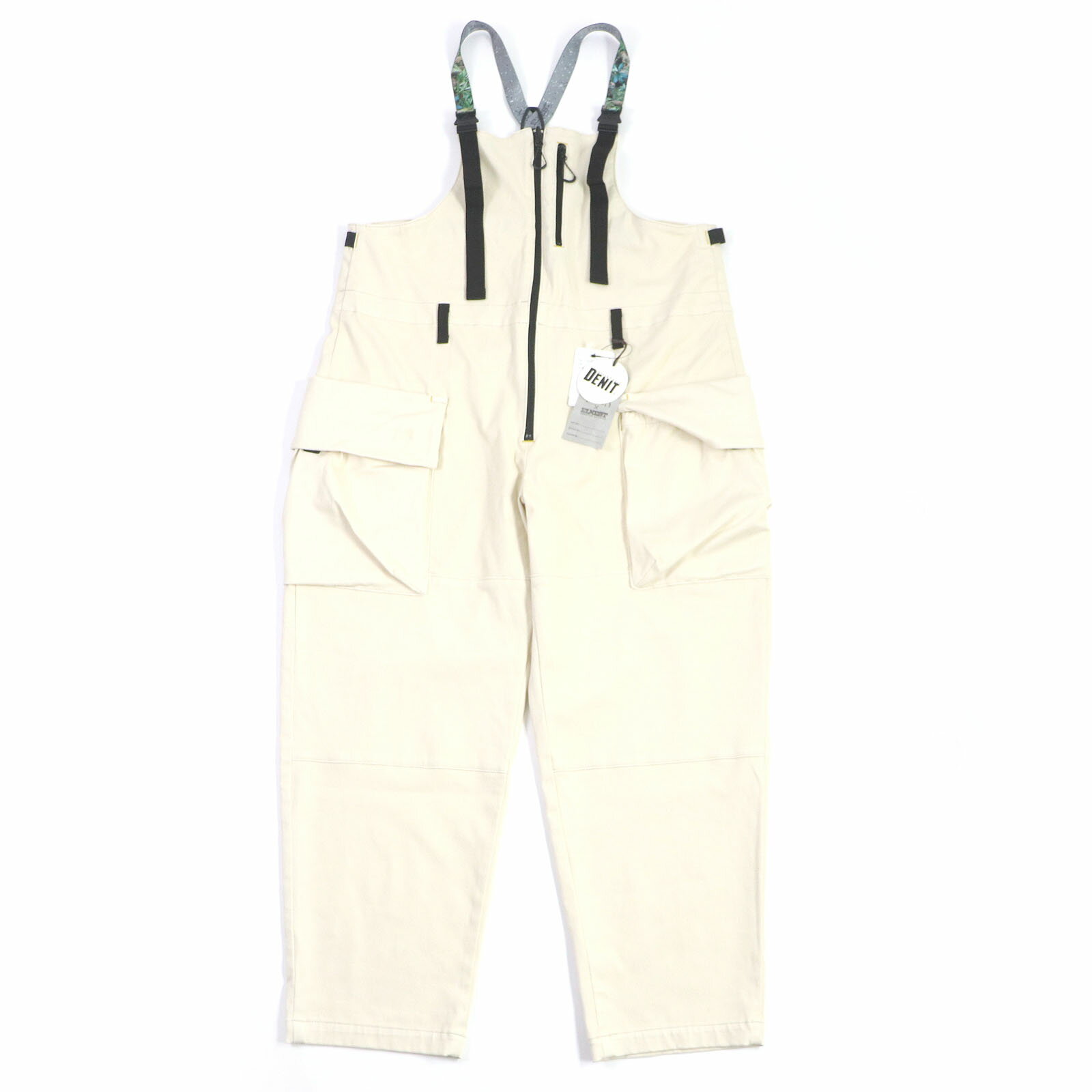 未使用品□YANUK ヤヌーク ELNEST エルネスト 57231518 DENIT YAKUSHIMA Forestra Camoベルト オーバーオール エクリュ M 日本製 正規品 メンズ【中古】