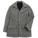 美品●ARMANI COLLEZIONI アルマーニコレッツォーニ ヘリンボーン柄 ハーフコート グレー系 52 イタリア製 正規品 メンズ【中古】