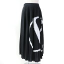 極美品☆VALENTINO ヴァレンティノ RB0MD00P4M4 Vロゴ ロング丈 フレアスカート プリーツスカート ブラック XS ハンガー・ガーメント付き...