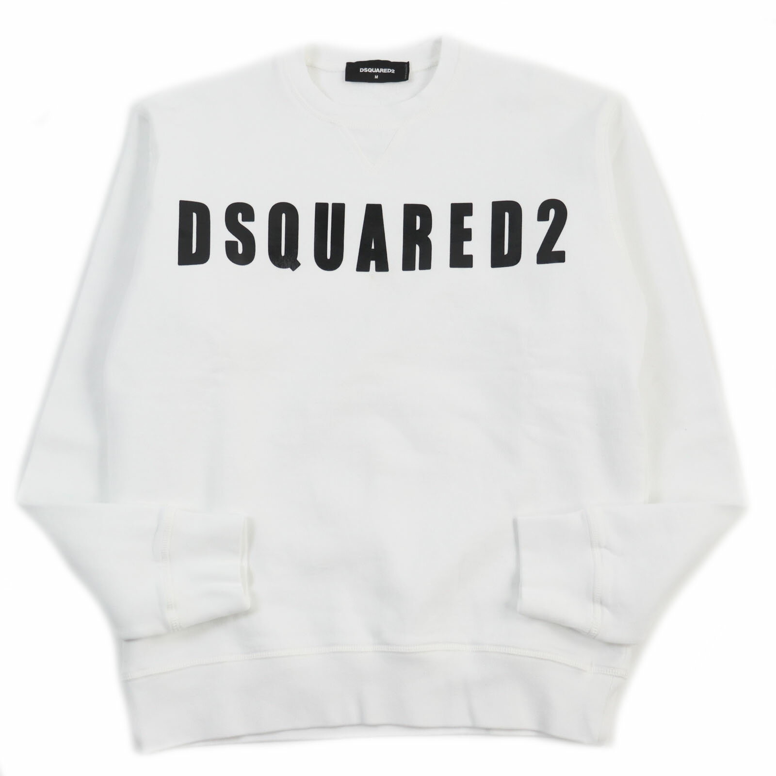 【ドンドン見直し】美品●DSQUARED2 ディースクエアード 19SS S74GUO306 ロゴプリント スウェット ホワイト M イタリア製 正規品 メンズ【中古】