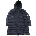 美品○MONCLER モンクレール 91 42300 99 53279 BENJAMIN ベンジャミン ロゴワッペン/ロゴボタン付き フーデッド ダブルジップ ダウンコート ネイビー 3 イタリア製 メンズ【中古】