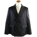 極美品●COMME des GARCONS HOMME PLUS コムデギャルソンオムプリュス 23AW PL-J039 ランウェイ着用モデル ダブルブレスト テーラードポンチョ ブラック M 日本製 正規品 メンズ【中古】