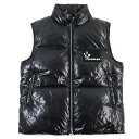 極美品○MONCLER モンクレール E20914337205 68950 BANKER GILET ロゴワッペン付き スタンドカラー ダブルジップ ダウンベスト ブラック 1 ハンガー・ガーメント付き 正規品 メンズ