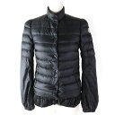 美品△MONCLER S モンクレール Sacai サカイ 53048 SAKI サキ 裾フリルデザイン ロゴパッチ付き ダウンジャケット ブラック 00 国内正規品 レディース【中古】