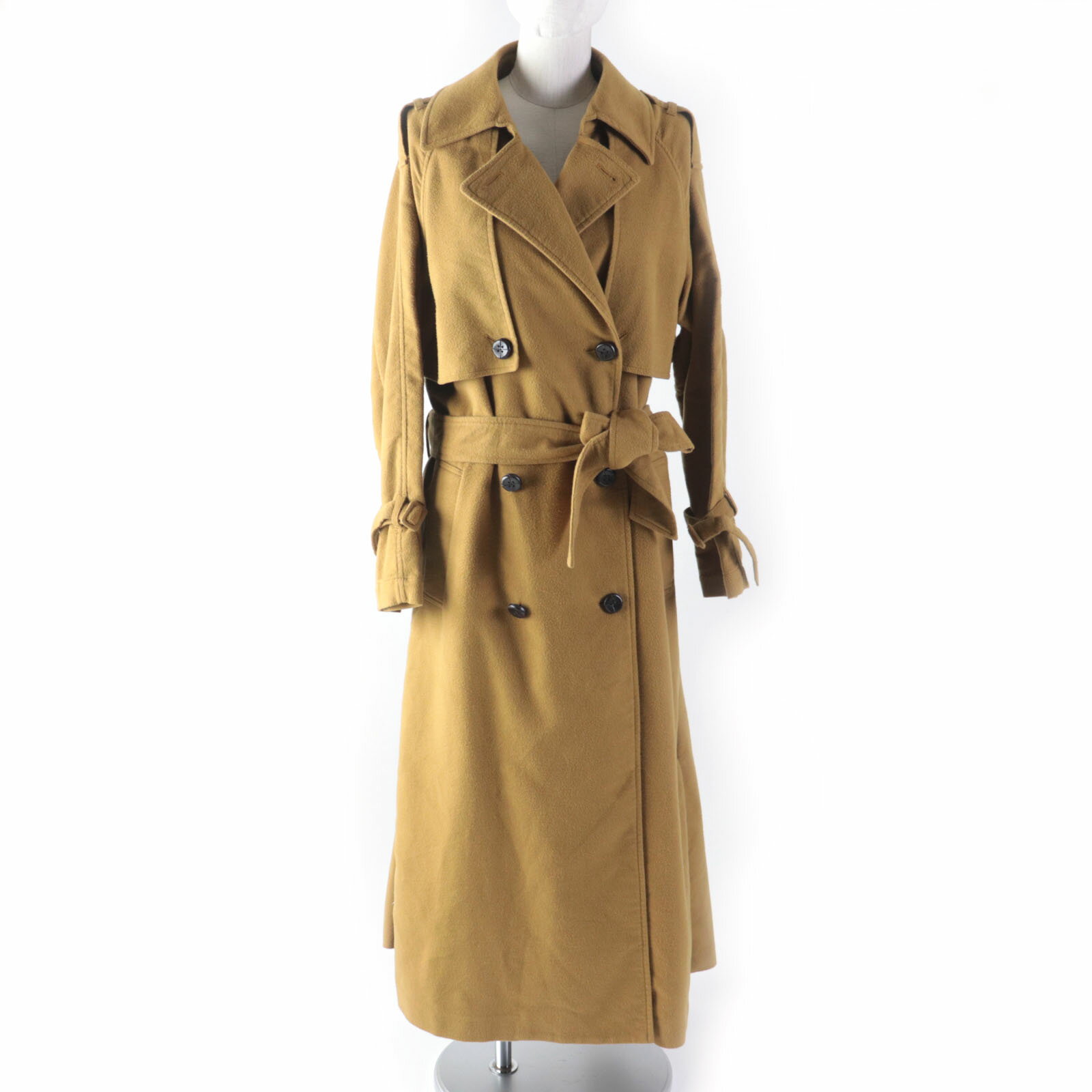 【ドンドン見直し】未使用品★Uhr ウーア 19AWUHR-CT096 Back Flare Coat バックフレアコート クルミボタン付 超ロング丈 ブラウン 38 正規品【中古】