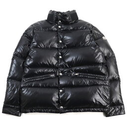 美品○MONCLER モンクレール 20-21AW F20911B53000 68950 RATEAU GIUBBOTTO ロゴワッペン付き フード入り スタンドカラー ドローコード ダウンジャケット ブラック 5 正規品 メンズ【中古】