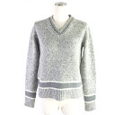 美品▼Christian Dior クリスチャンディオール 21AW 054S01AM303 ウール カシミヤ バックロゴ Vネック ニット グレー 38 イタ...