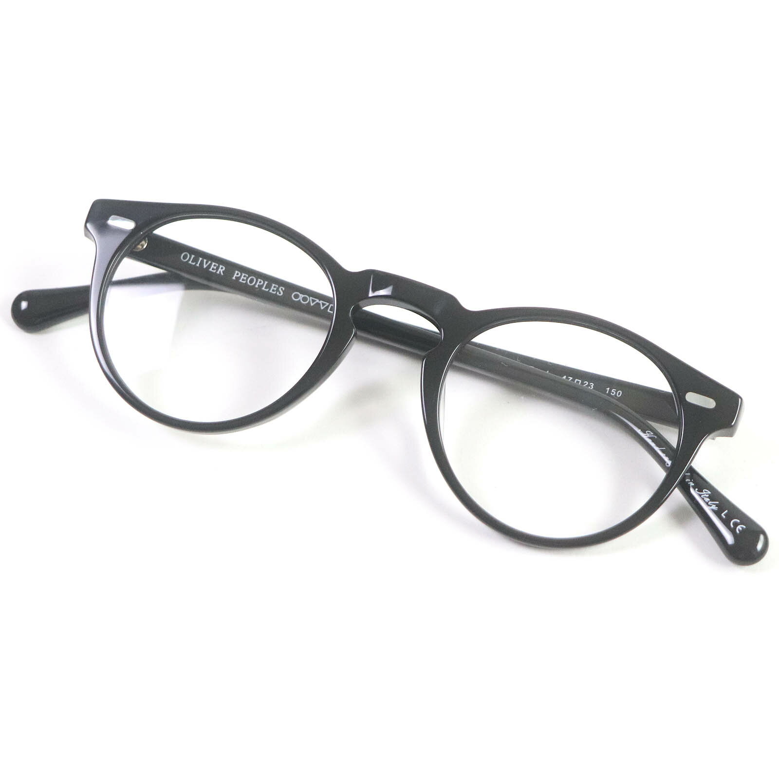 未使用品□OLIVER PEOPLES オリバーピープルズ OV5186 Gregory Peck ボストンフレーム メガネ 眼鏡 アイウェア ブラック 47□23-150 デモレンズ 箱・ケース付き イタリア製 メンズ【中古】