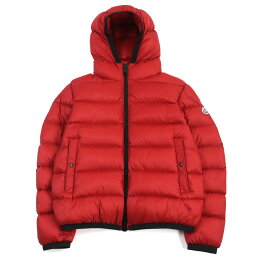 美品○MONCLER モンクレール 21-22AW G20911A00097 53334 MYOSOTIS GIUBBOTTO ミュオソティス ロゴワッペン付き フーデッド ダブルジップ ダウンジャケット レッド 3 正規品 メンズ【中古】