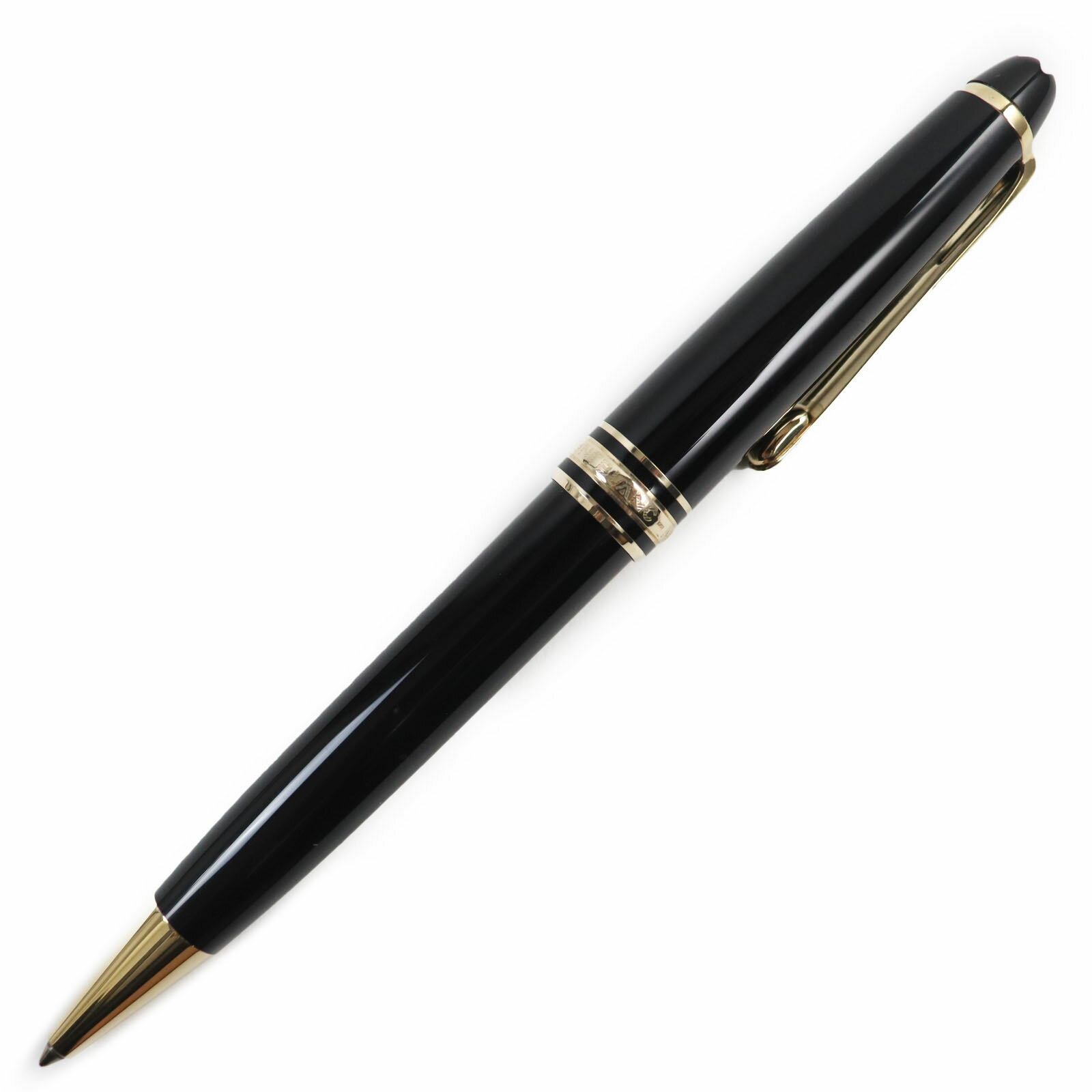 極美品●MONTBLANC モンブラン マイスターシュテュック クラシック ツイスト式 ホワイトスター ボールペン ブラック ゴールド ケース付き 筆記確認済み【中古】