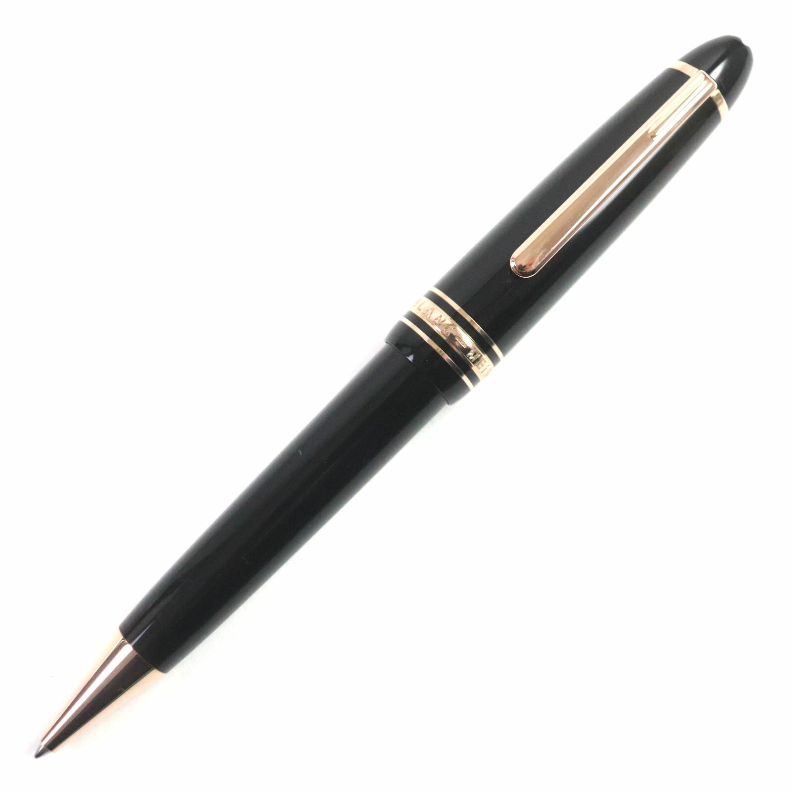 良品▼MONTBLANC モンブラン マイスターシュテュック ルグラン ホワイトスター ツイスト式 ボールペン ブラック レッドゴールド ドイツ製 メンズ 筆記確認済み【中古】