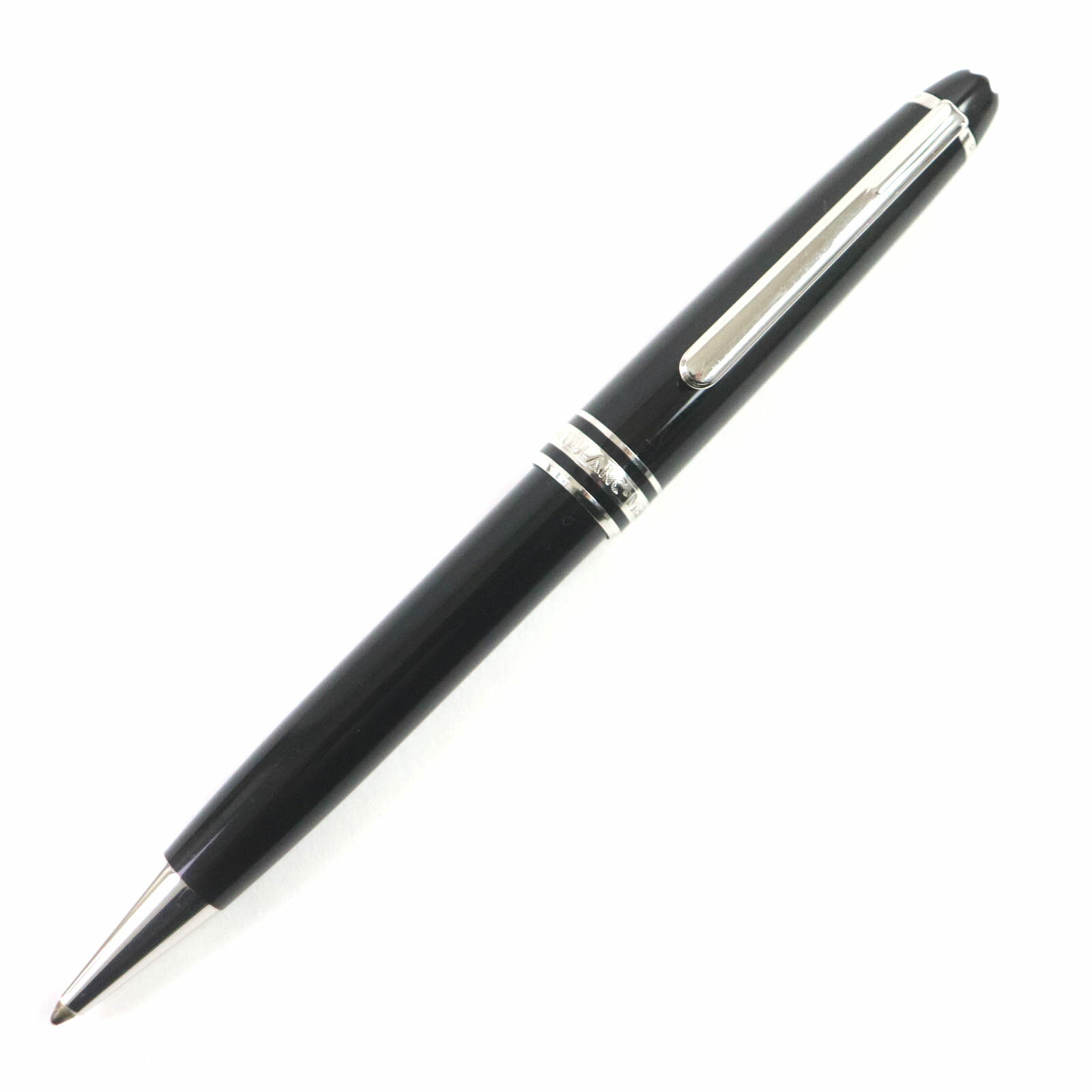 良品▼MONTBLANC モンブラン マイスターシュテュック クラシック ホワイトスター ツイスト式 ボールペン ブラック シルバー ドイツ製 メンズ 筆記確認済み【中古】