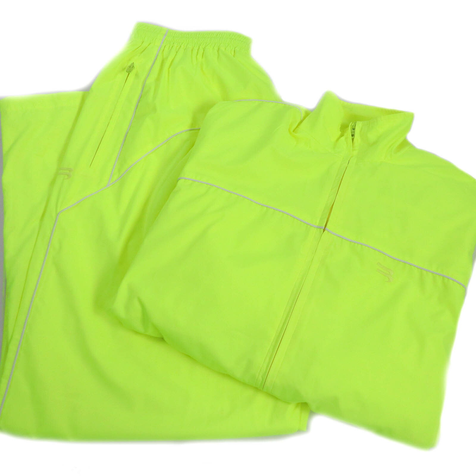 美品□BALENCIAGA バレンシアガ 21SS 642337/642338 TRACKSUIT JKT/PT ロゴエンブロイダリー WZIP トラックジャケット ジョガーパンツ セットアップ ネオンイエロー 42/46 イタリア製 正規品 メンズ【中古】