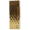 良品●Dunhill ダンヒル スクエア 総柄 ロゴ刻印入り ローラー式 喫煙グッズ ガスライター ゴールド スイス製 メンズ 着火確認済み【中古】