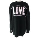 極美品☆GIVENCHY ジバンシィ BW9 00A4 Z01 コットン100% オーバーシルエット LOVE 長袖 ニット ブラック XS イタリア製 正規品 レディース ユニセックスOK【中古】(4)