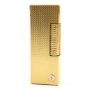 良品○Dunhill ダンヒル ロゴ金具付き 総柄 スクエアフォルム ローラー式 ライター ゴールド スイス製 メンズ レディース 着火確認済み【中古】