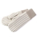 未使用品◎HERMES エルメス ホープ カシミヤ100% ジャガードHモチーフ ニット ミトン/手袋 グレージュ アイボリー S 箱付き イタリア製 正規品 ...
