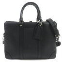 極美品▼LOUIS VUITTON ルイヴィトン M30975 ポルトドキュマン ヴォワヤージュ タイガ レザー 2WAY ブリーフケース ブラック シルバー金...