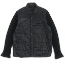 美品▼CHROME HEARTS クロムハーツ 袖カシミヤ100% 切替デザイン JVP クロスボールボタン 中綿 ジャケット ブラック L USA製 正規品 ...