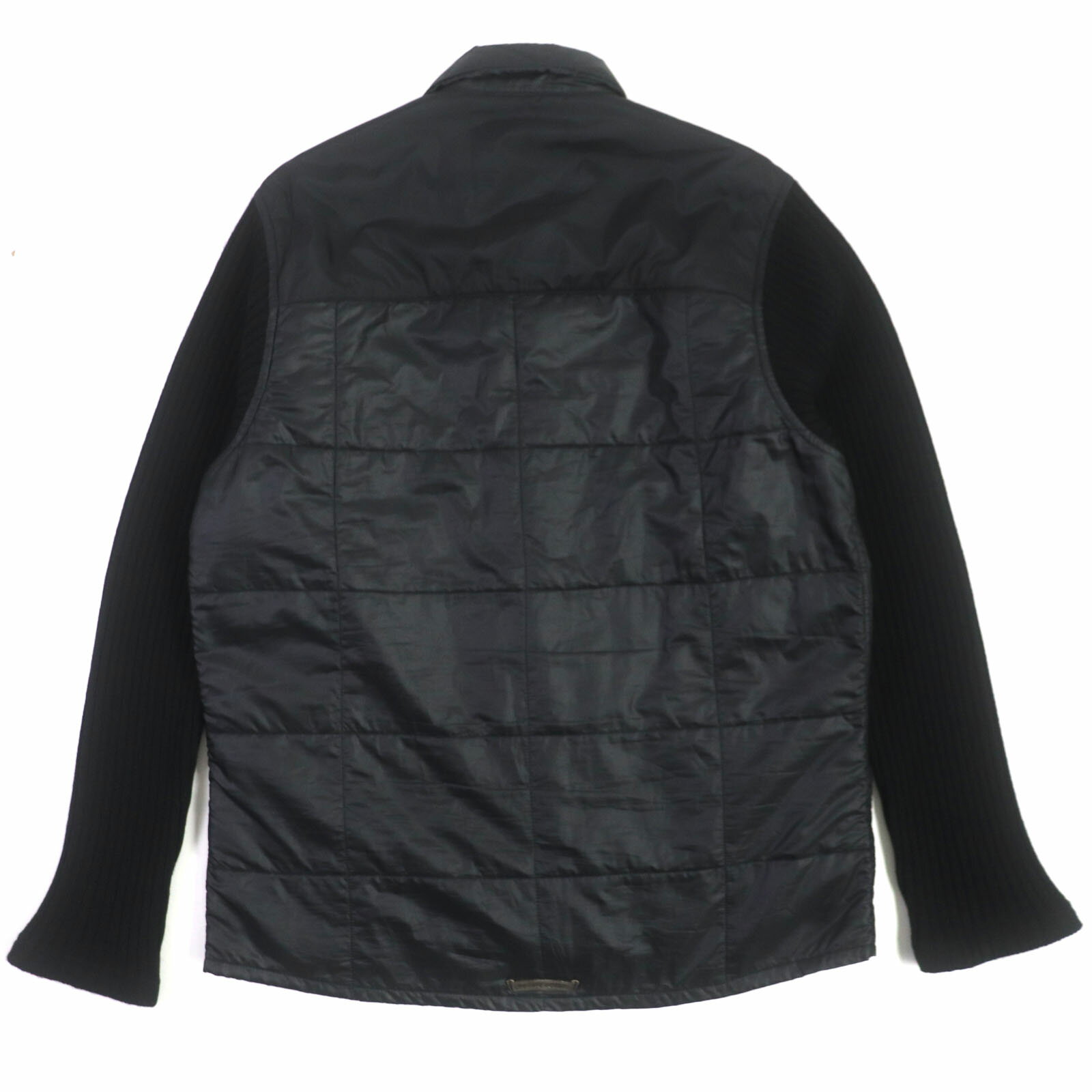 美品▼CHROME HEARTS クロムハーツ 袖カシミヤ100% 切替デザイン JVP クロスボールボタン 中綿 ジャケット ブラック L USA製 正規品 メンズ【中古】